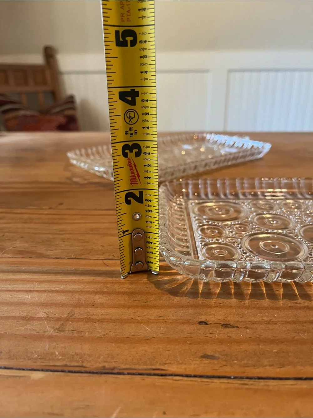 Vintage Pressed Glass Serving Tray Set of 2